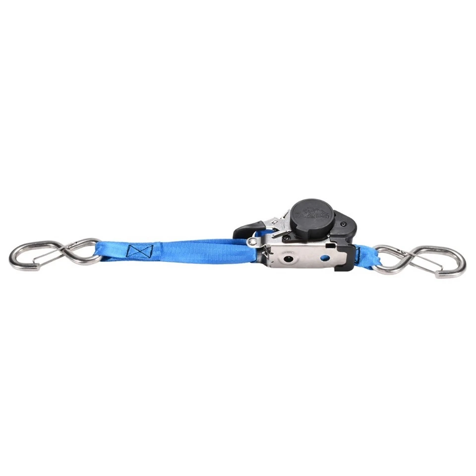 1inch X 10ft 304L Stainless Steel Retractable Ratchet Strap With Fully Bend S Hook high quality