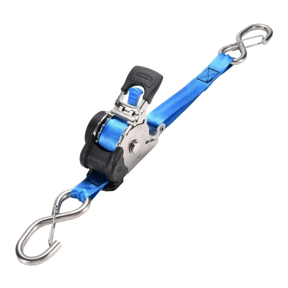 1inch X 10ft 304L Stainless Steel Retractable Ratchet Strap With Fully Bend S Hook suppliers