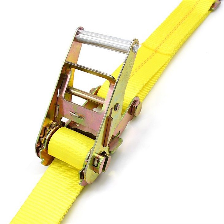 2 Inch Webbing Aluminum Handle Ratchet Strap With Flat J Hooks