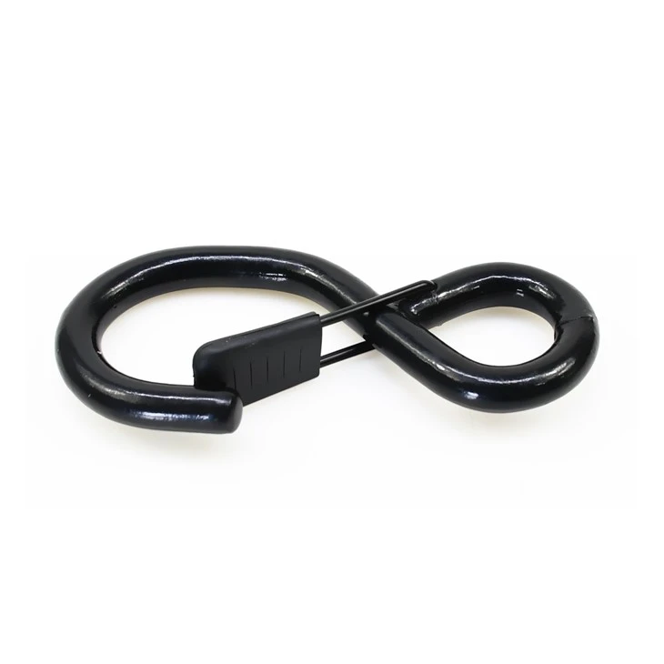 Black Rubber Coated Metal S Hook For Ratchet Buckle