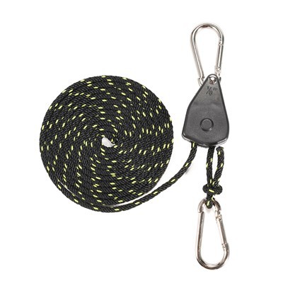 Correa de amarre de trinquete para suspensión de cuerda para exteriores con gancho de mosquetón